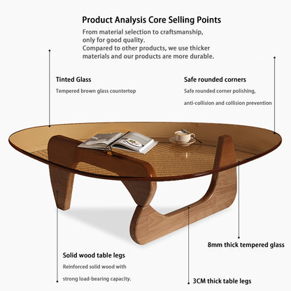 EASYSOUL 32" Glass Coffee Table
