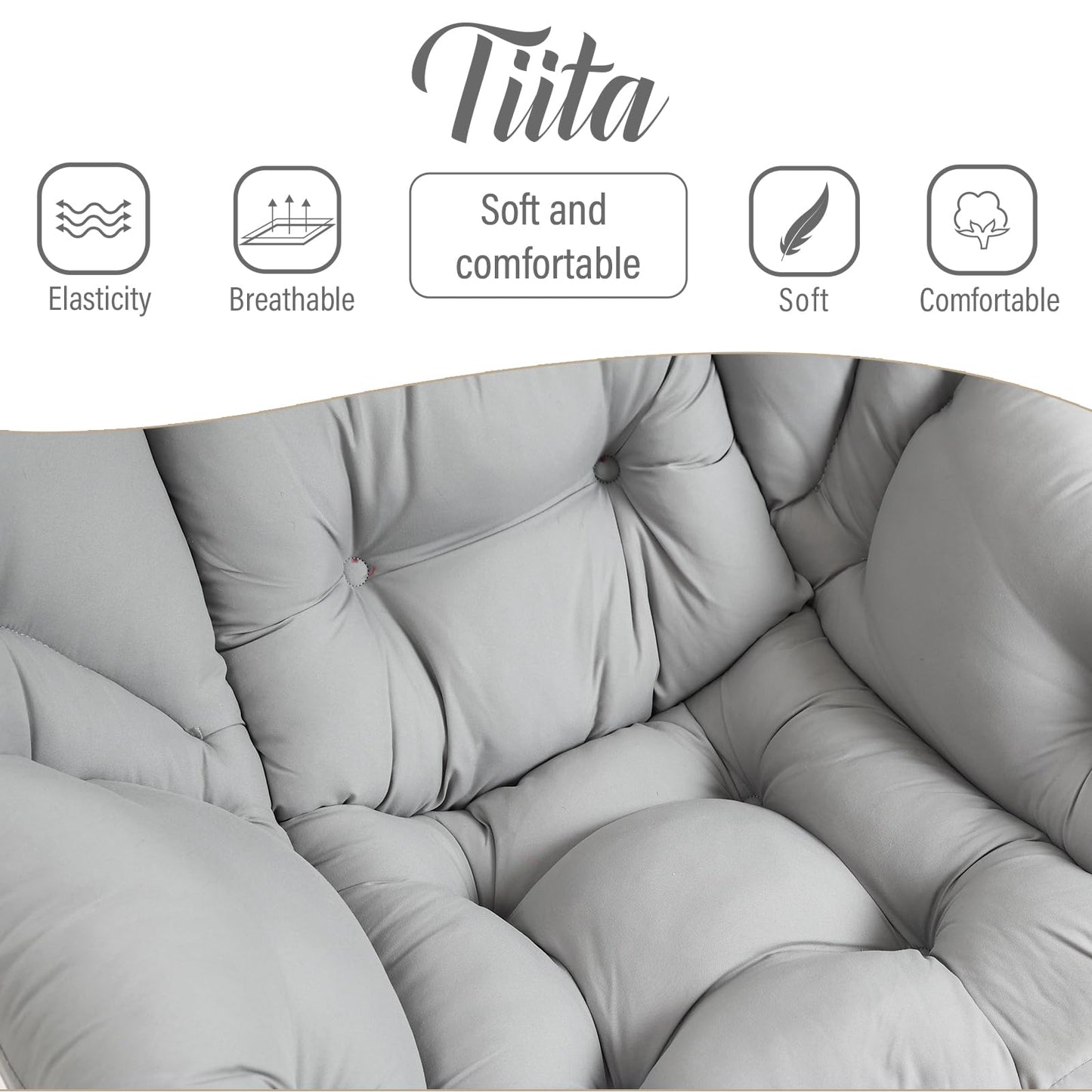 Tiita Velvet Lounge Chair with Ottoman