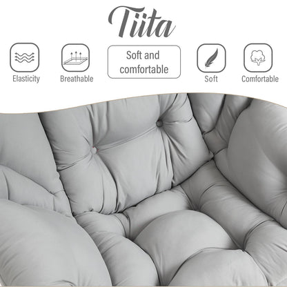 Tiita Velvet Lounge Chair with Ottoman