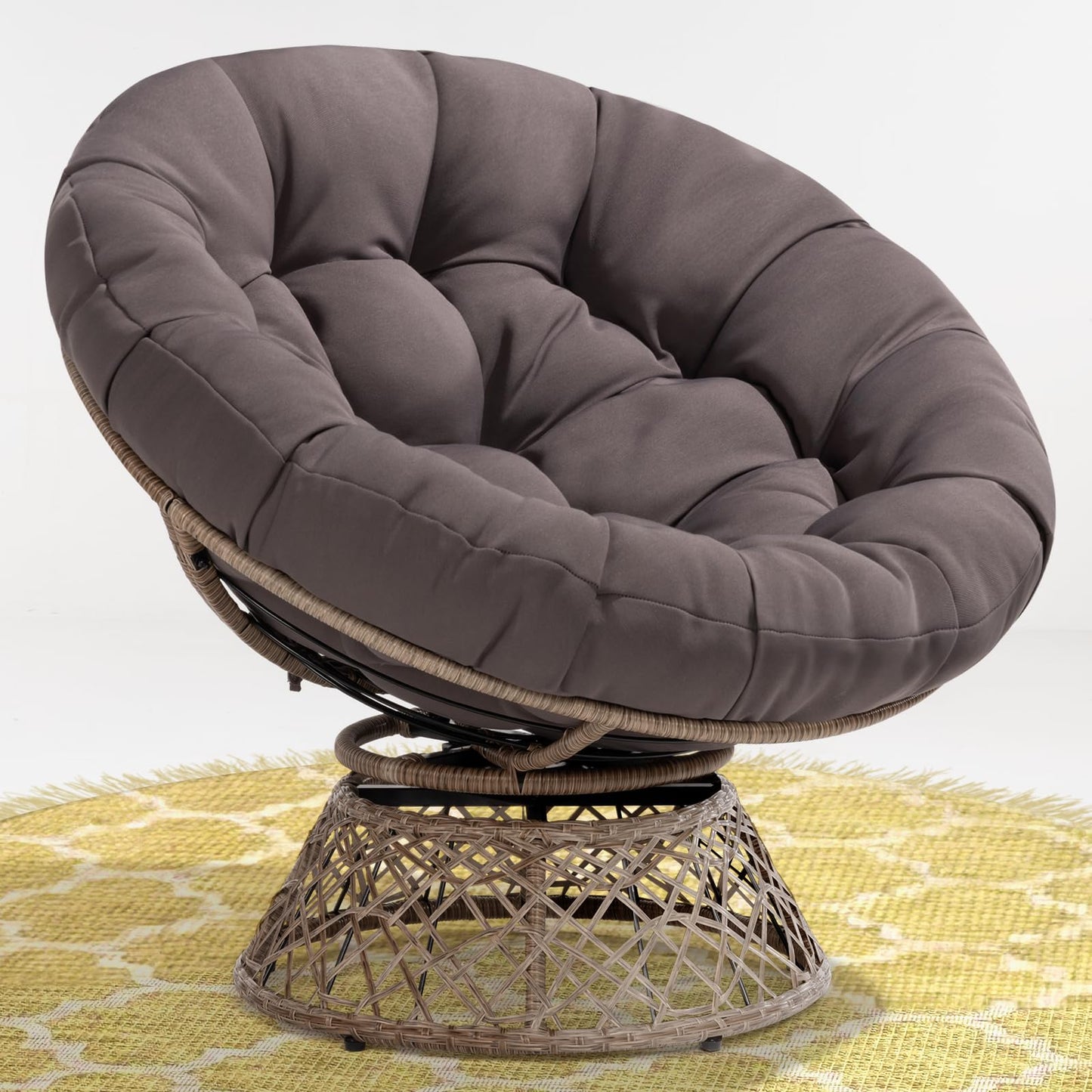 Bme 40" Papasan Swivel Chair