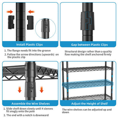 Heavy Duty Large Garment Rack with Shelves & Rods