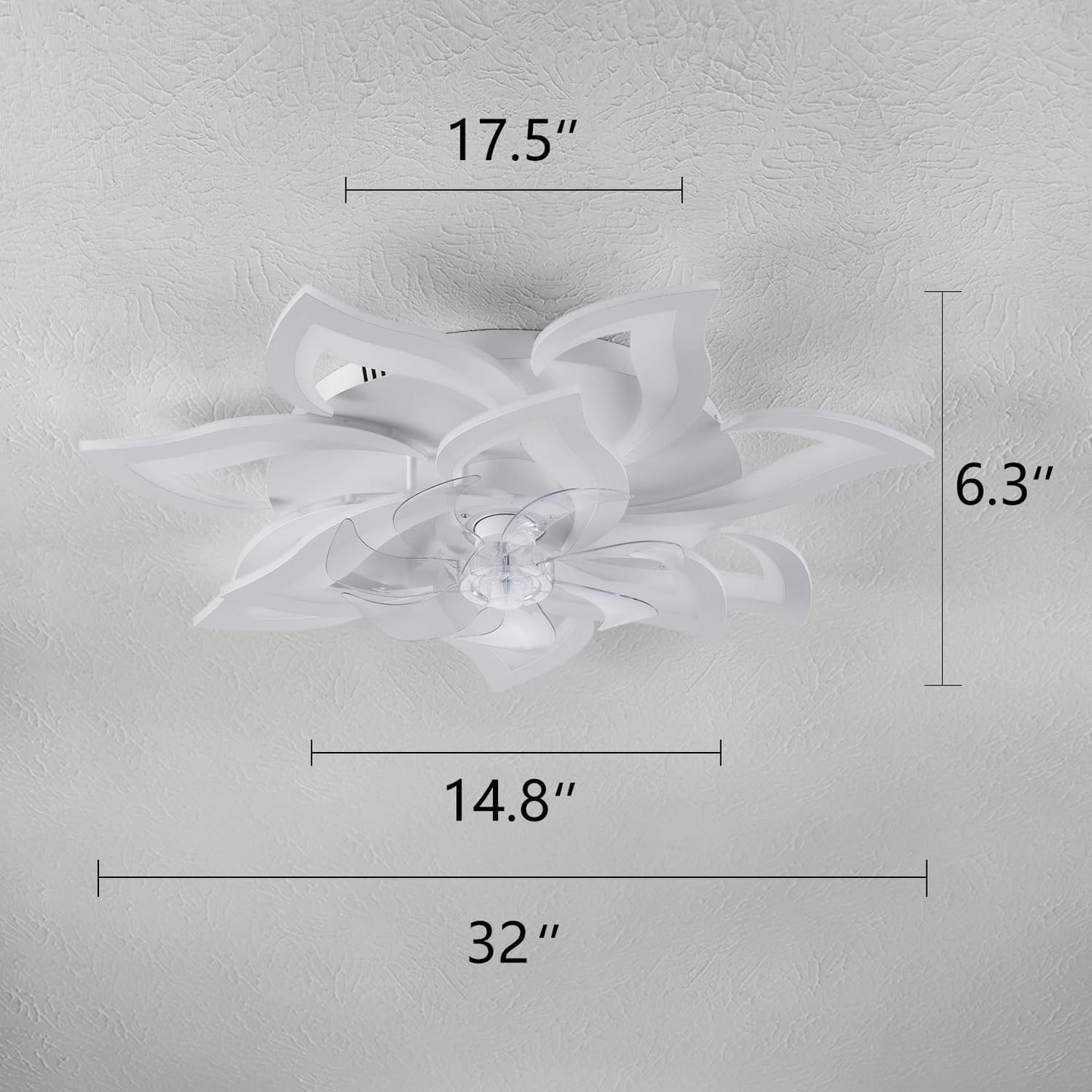 32" Black Ceiling Fan with Light