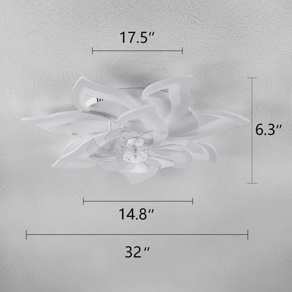 32" Black Ceiling Fan with Light