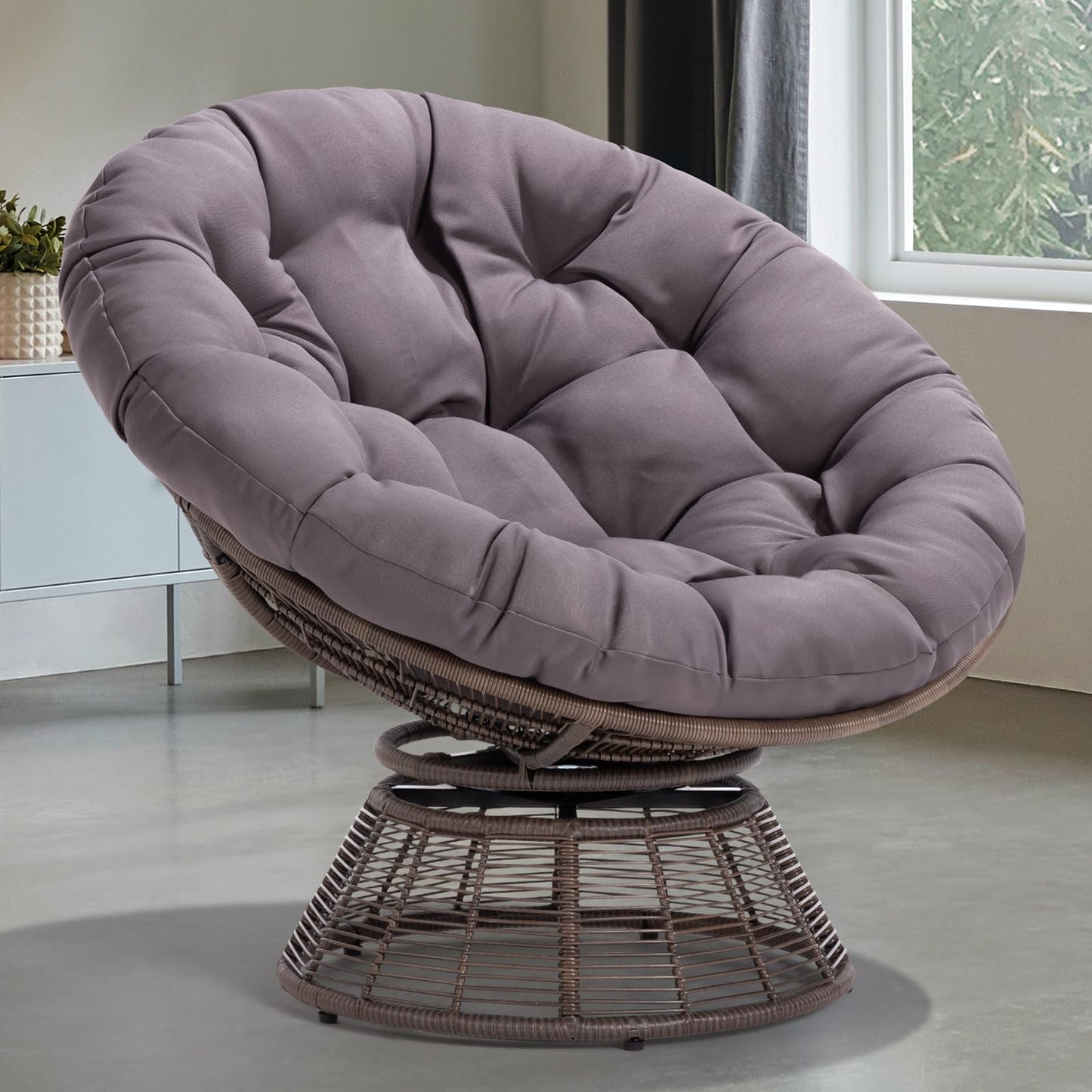 Bme 40" Papasan Swivel Chair