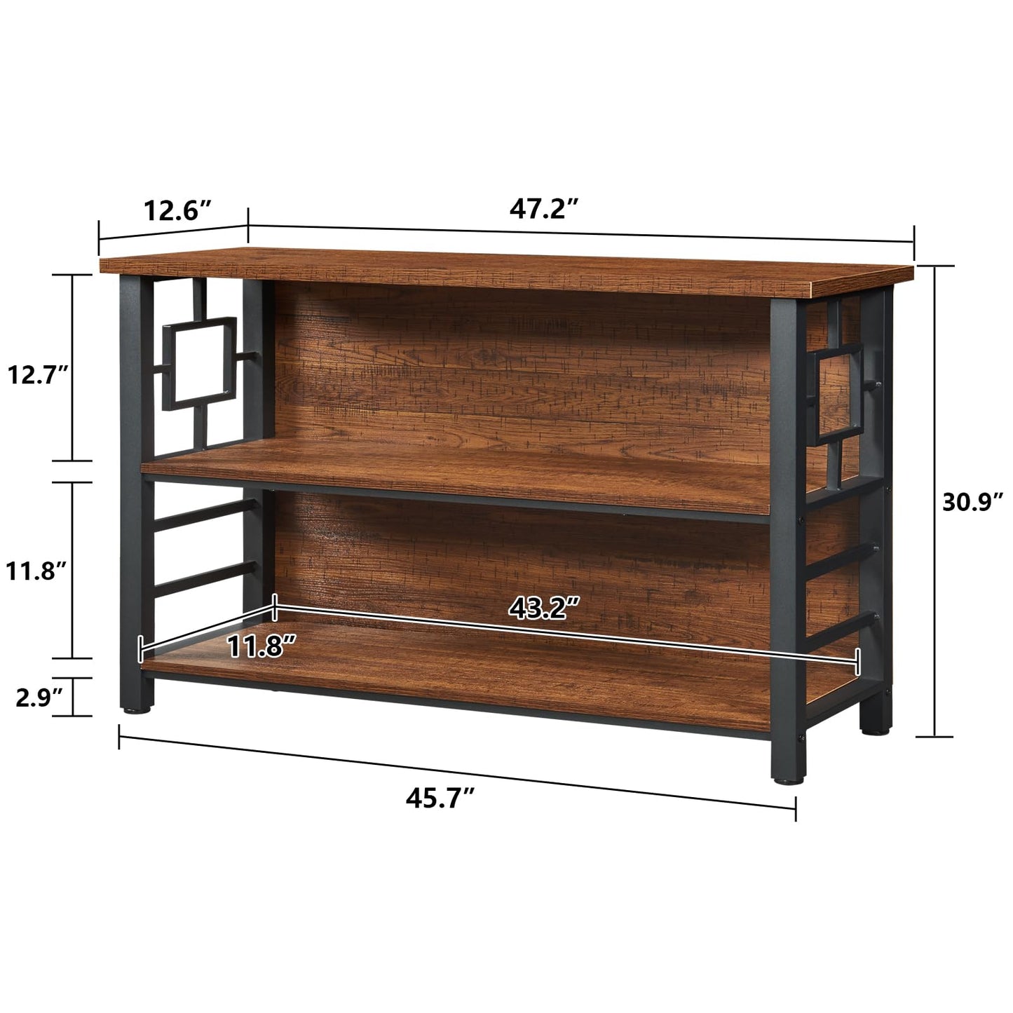 HOMISSUE 3-Tier Rustic Bookshelf