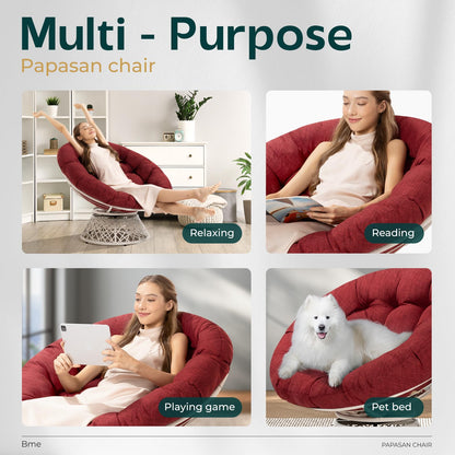 Bme 40" Papasan Swivel Chair