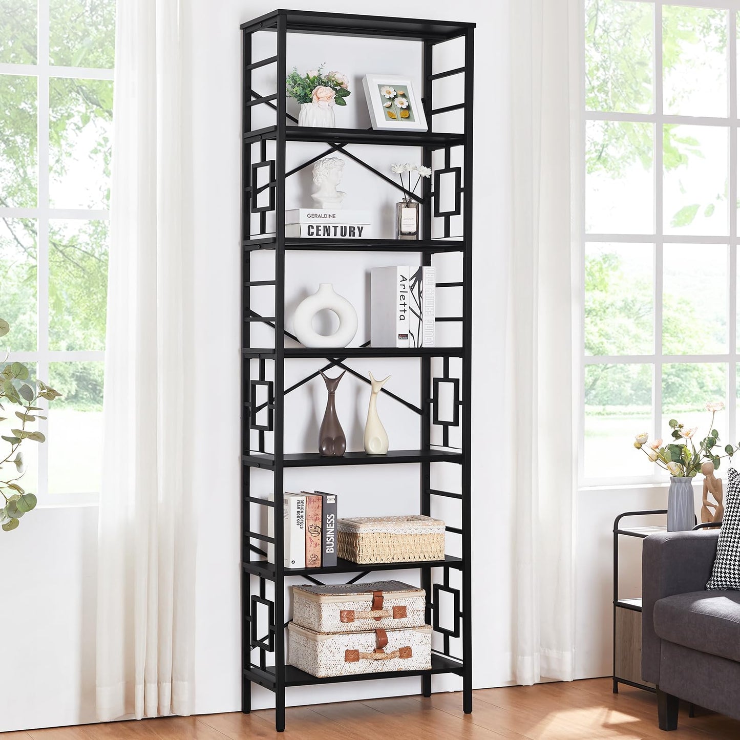 HOMISSUE 84" Metal Bookshelf