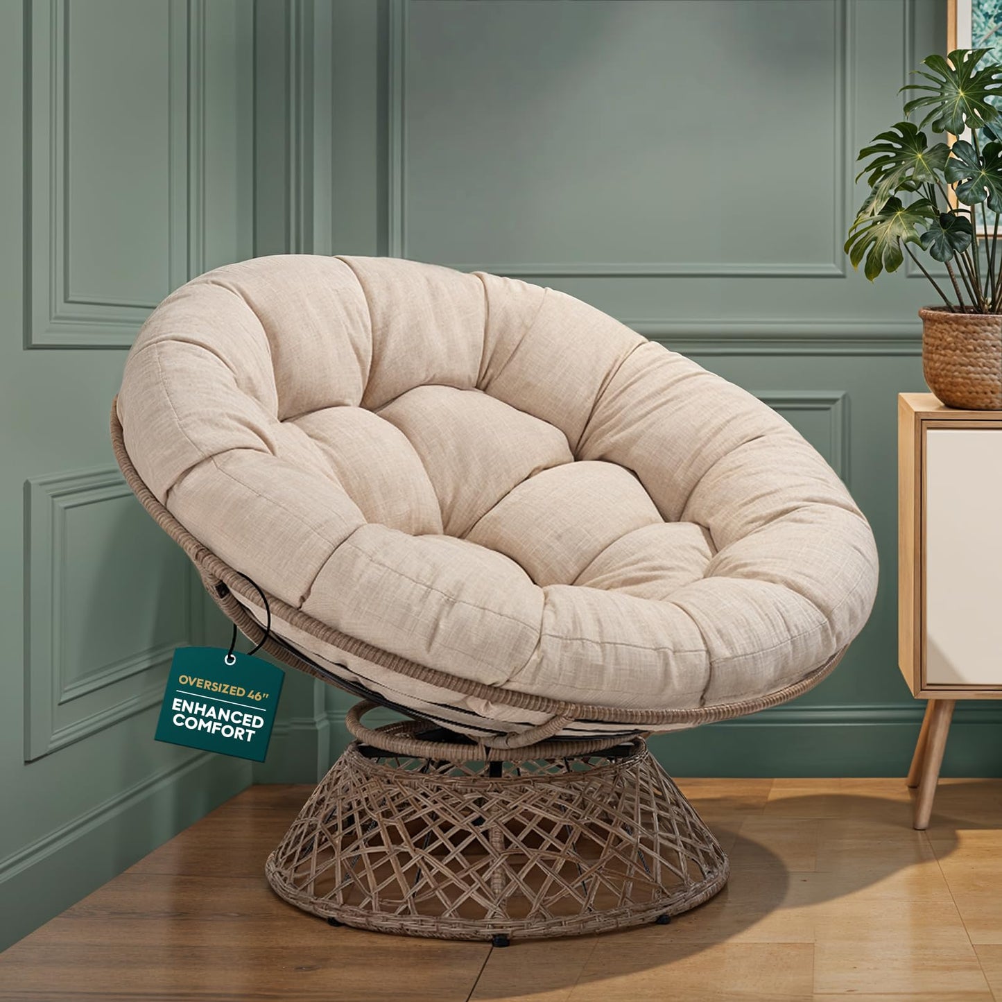 Bme 40" Papasan Swivel Chair