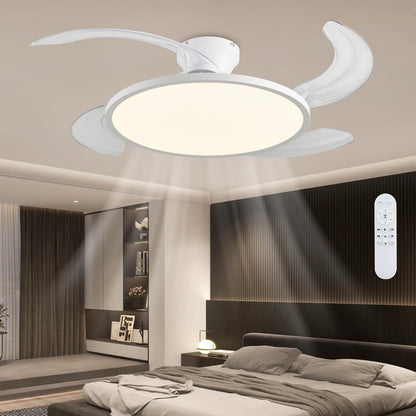 42" Retractable Ceiling Fan Light – Black