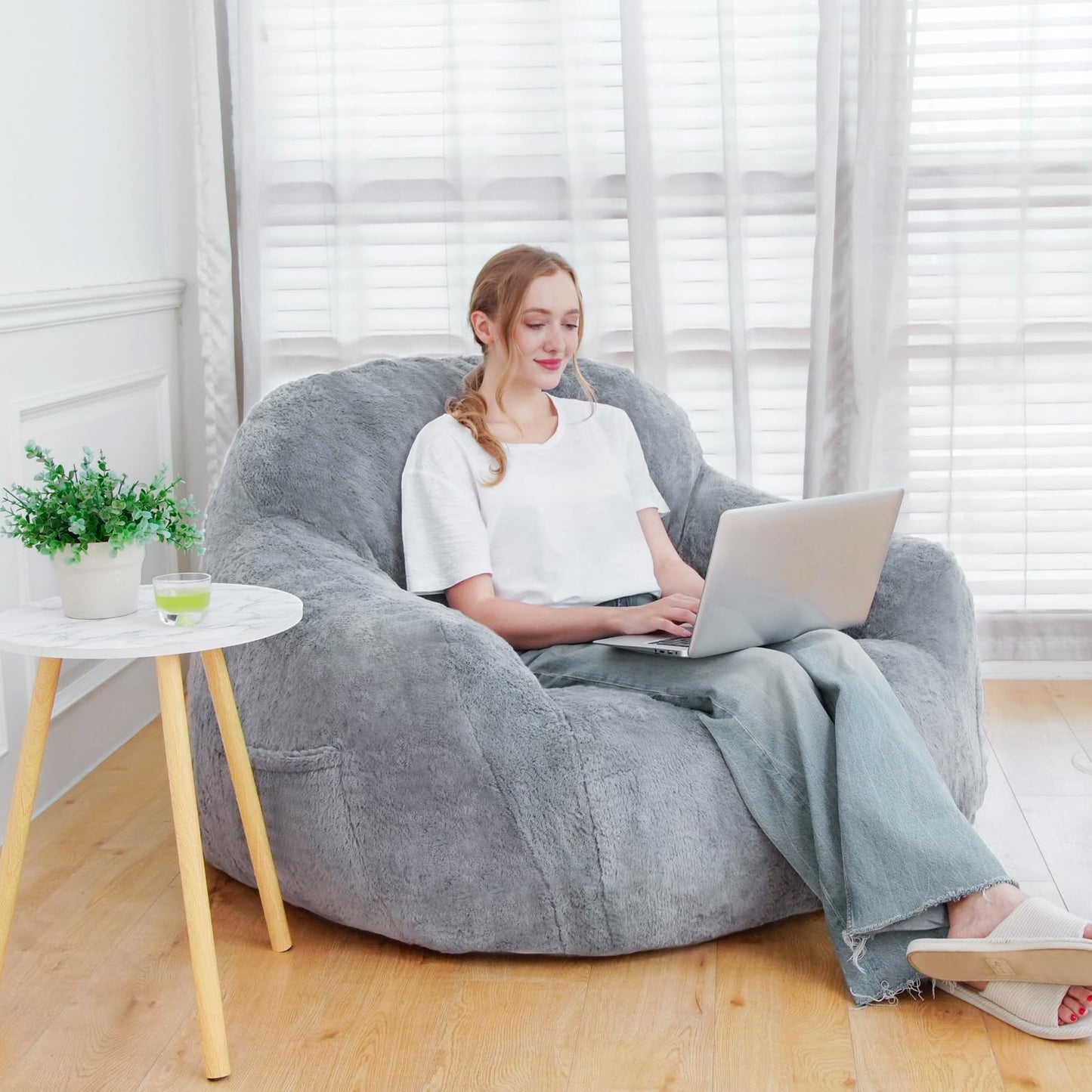 Giant Grey Bean Bag Chair