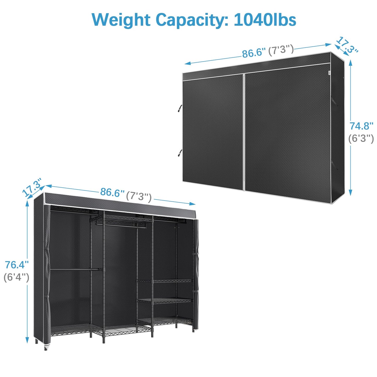 VIPEK V5C Heavy Duty Covered Clothes Rack
