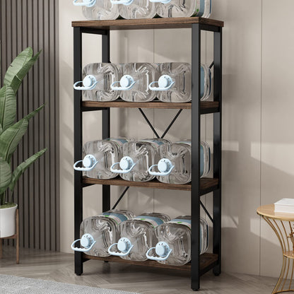 5-Tier Industrial Wood & Metal Bookcase