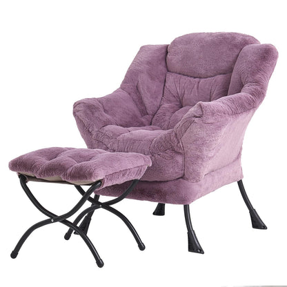 Tiita Velvet Lounge Chair with Ottoman