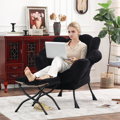 Butterfly Chair with Ottoman – Khaki Velvet