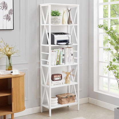 HOMISSUE 7-Tier Rustic Bookshelf