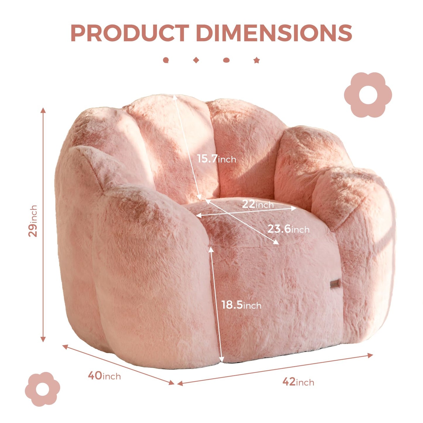 MAXYOYO Floral Bean Bag Chair – Beige