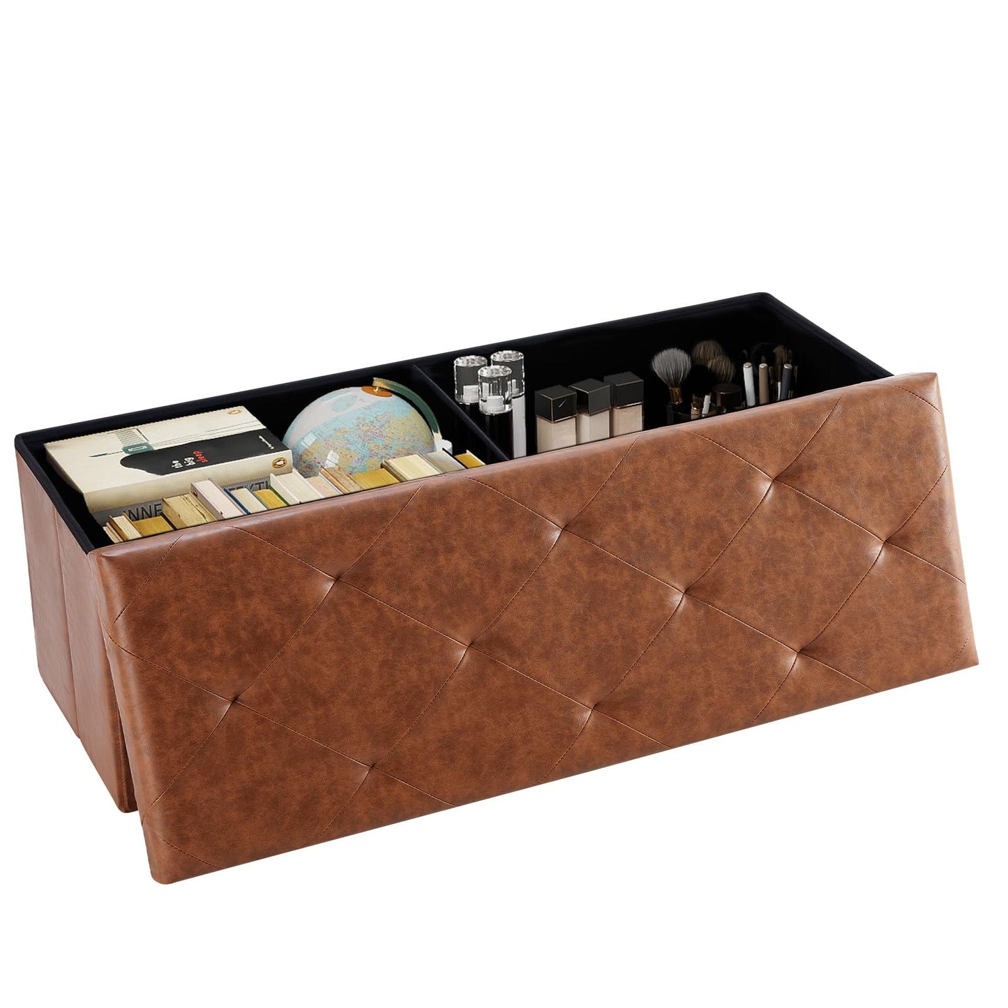 DUMOS 30" Foldable Storage Ottoman Bench