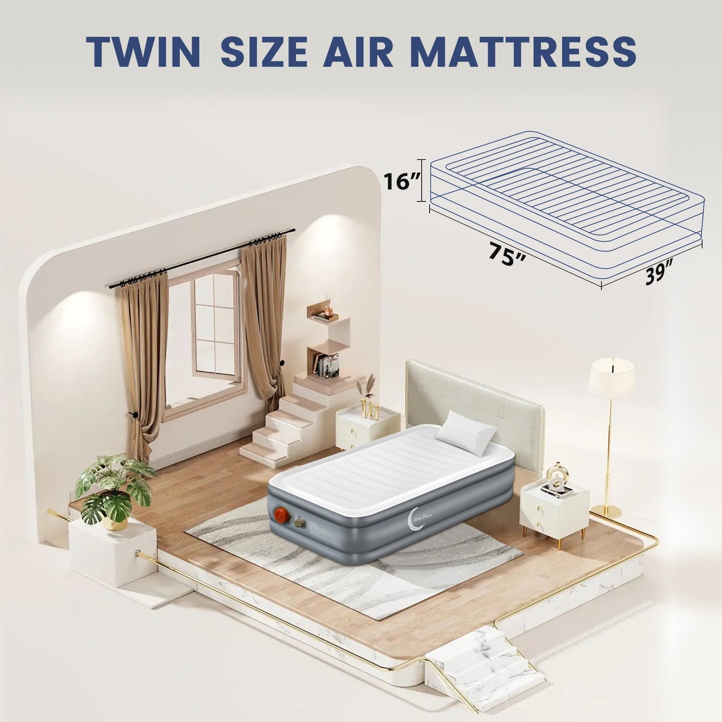 Eclipse Series Queen Air Mattress with USB Pump