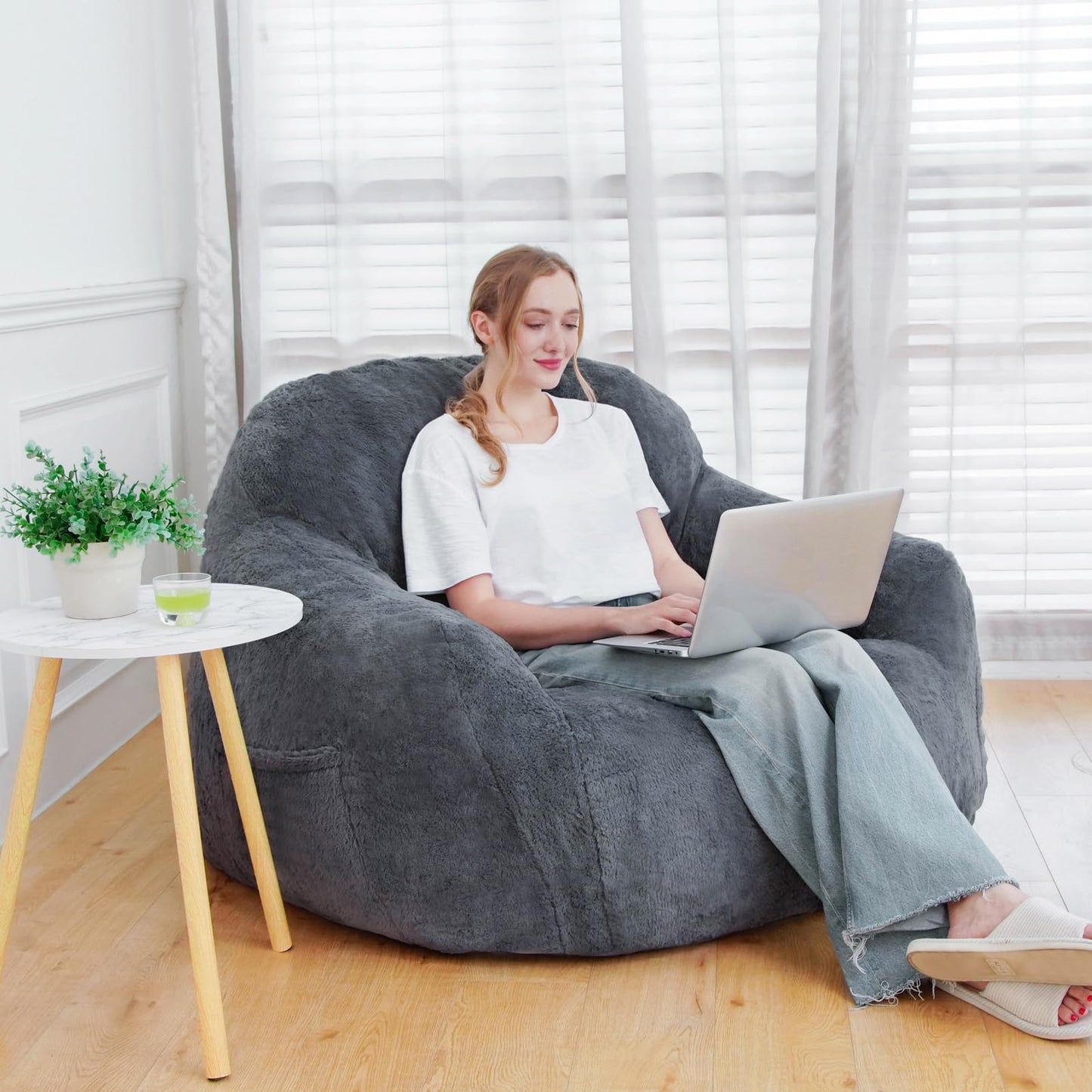 Giant Grey Bean Bag Chair
