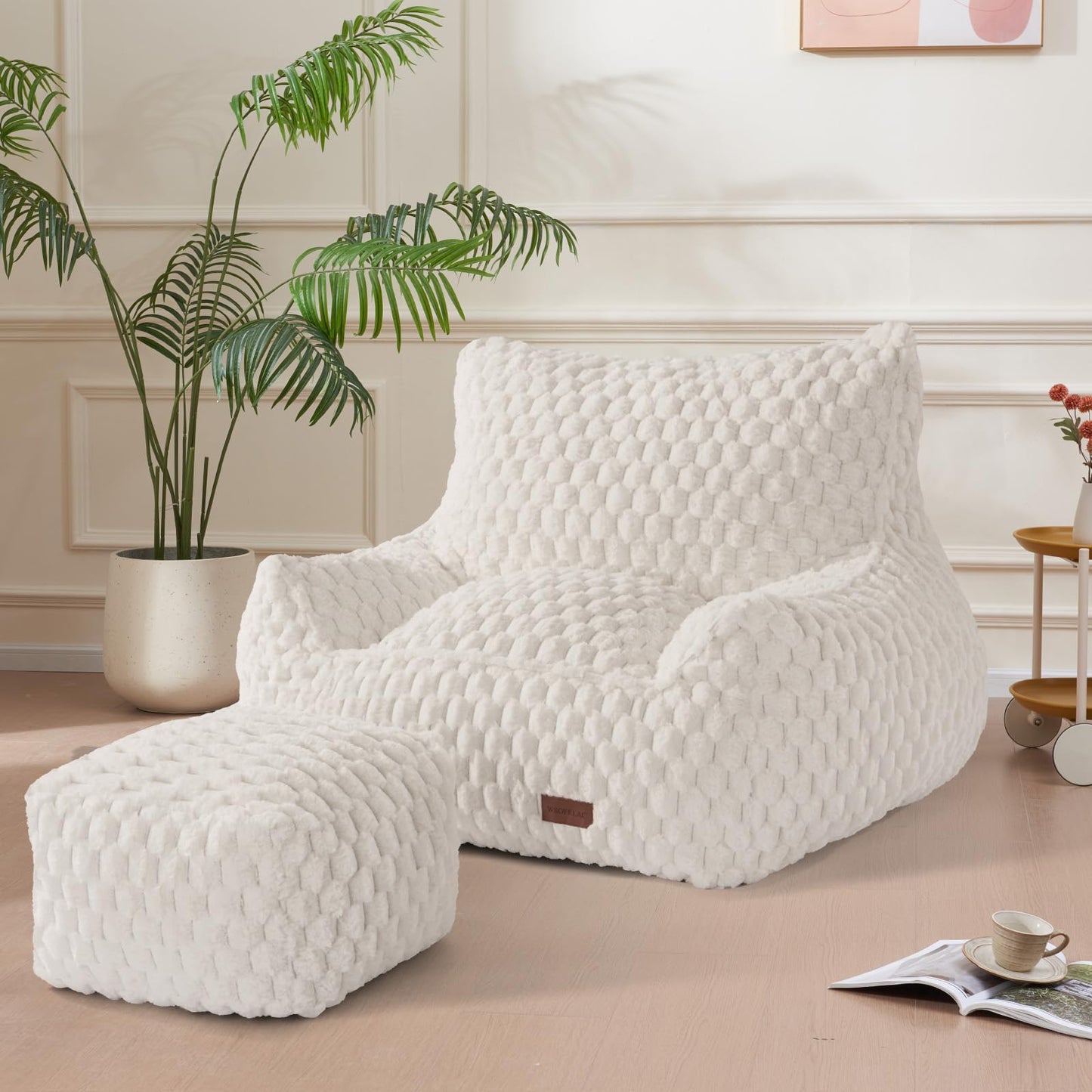 Giant Bean Bag Sofa with Ottoman