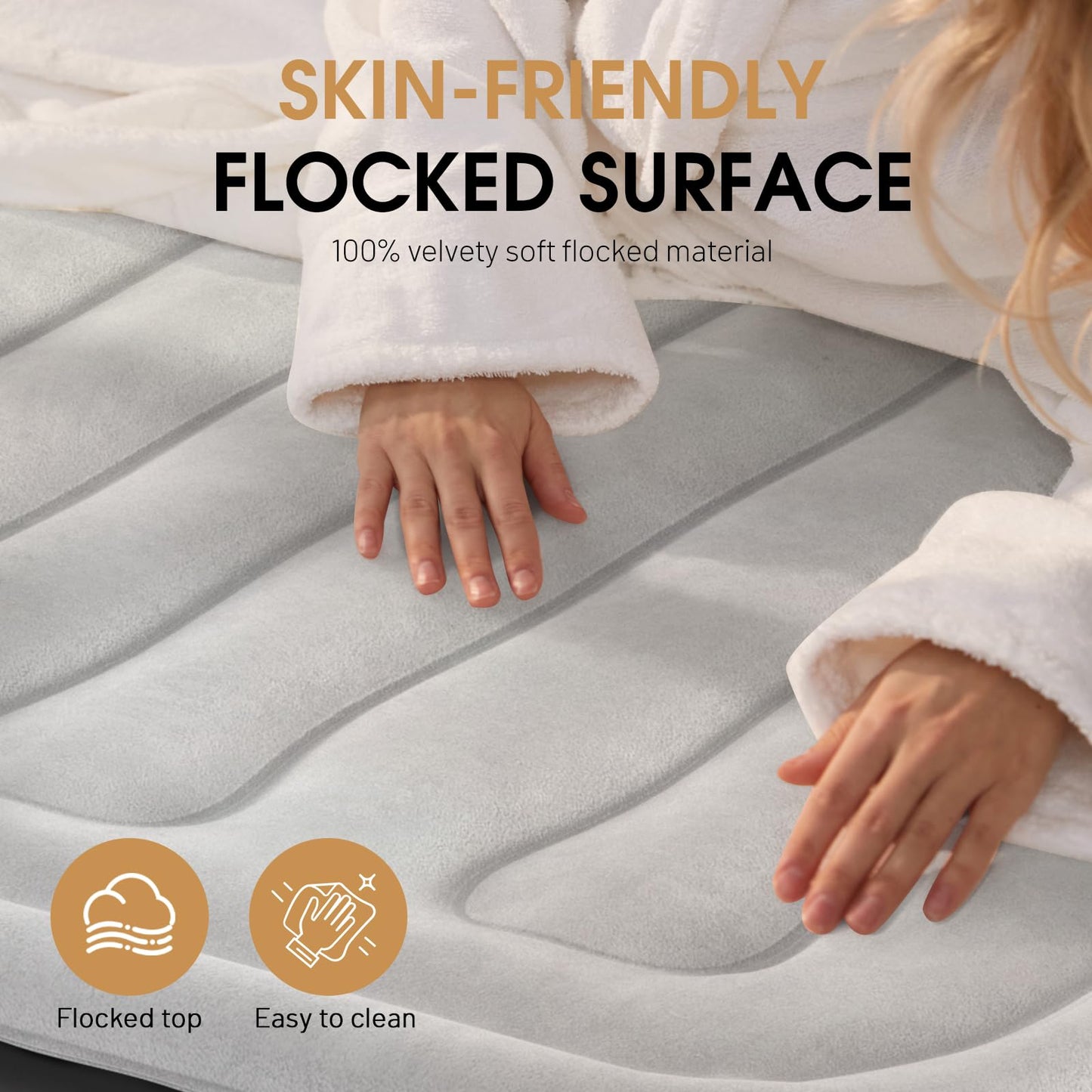 DIVON 18" Queen Air Mattress with Built-In Pump