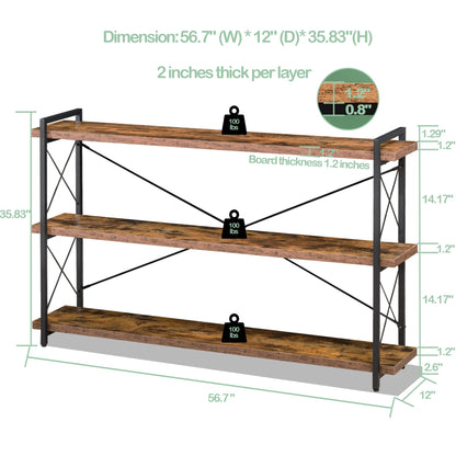 HCHQHS 4-Tier Industrial Bookshelf