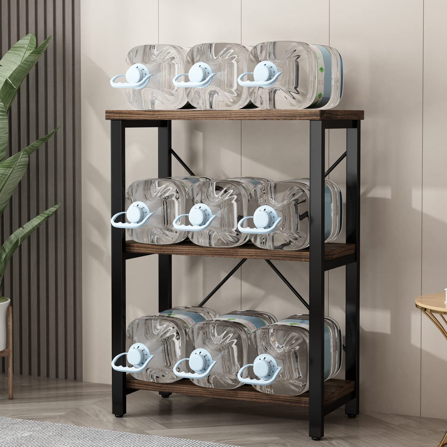 5-Tier Industrial Wood & Metal Bookcase