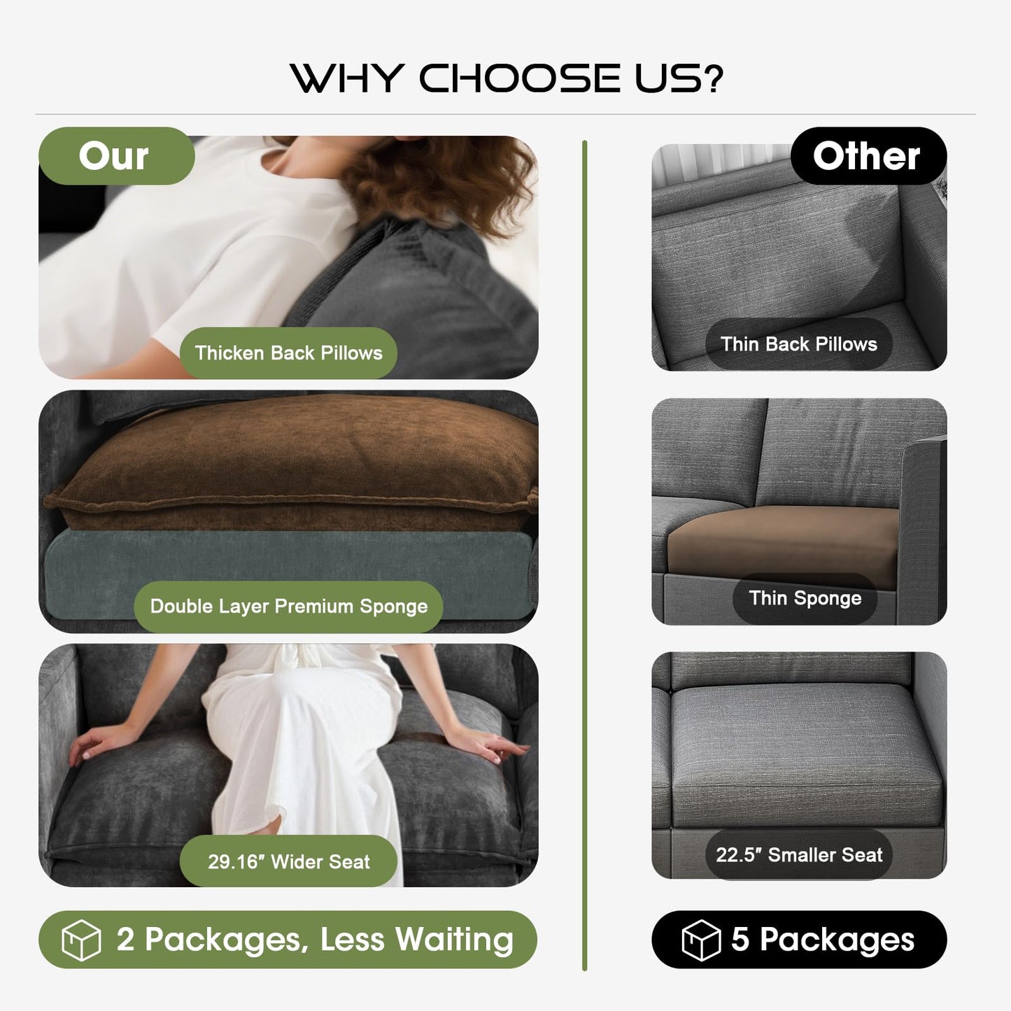 97" 5-Seater Modular Sofa – Beige