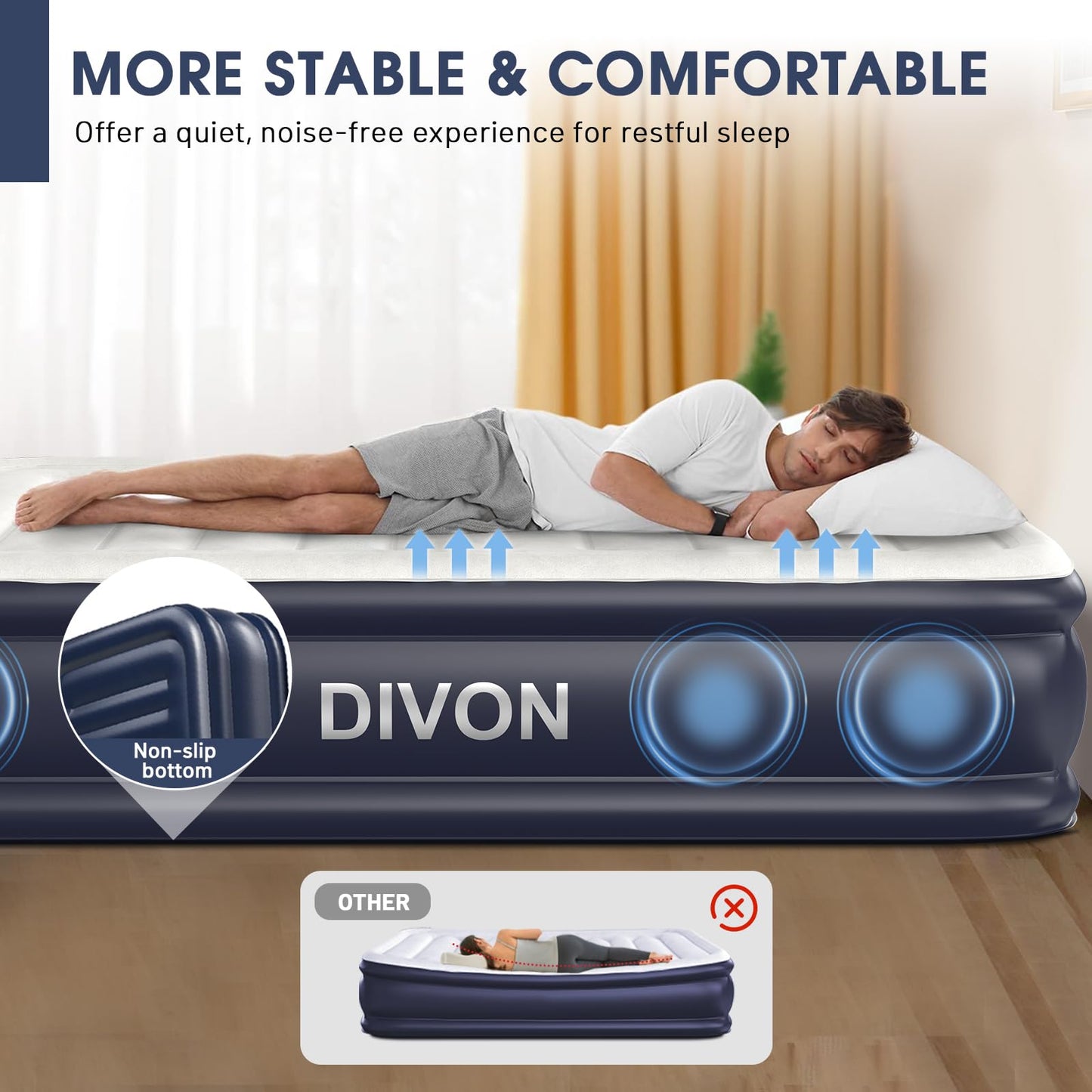 18" Queen Air Mattress with Built-In Pump