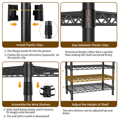 Heavy Duty Large Garment Rack with Shelves & Rods