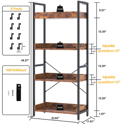 HCHQHS 6-Tier Bookcase