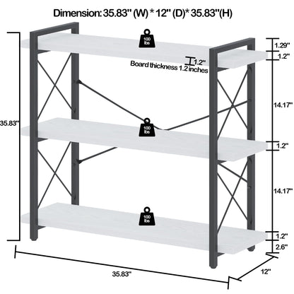 HCHQHS 4-Tier Industrial Bookshelf