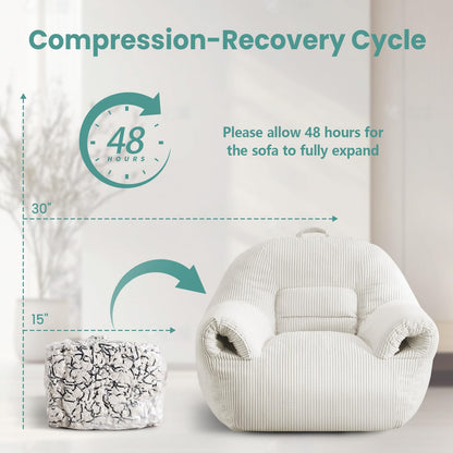 DAICO Bean Bag Chair White