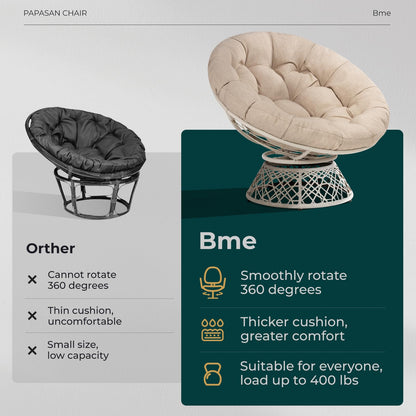 BME 40" Wicker Papasan Chair