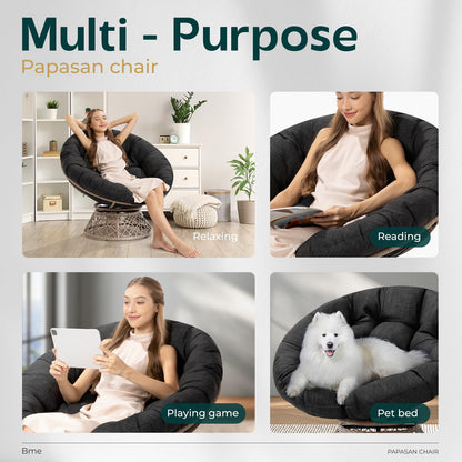 BME 40" Wicker Papasan Chair
