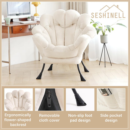 Butterfly Chair with Ottoman – Khaki Velvet