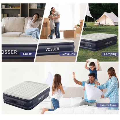 18" Full Air Mattress with Built-In Pump