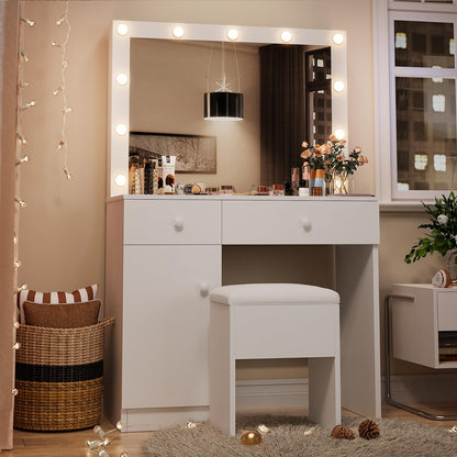Haewon Vanity Desk Set with LED Lights