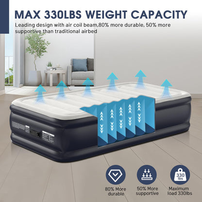 18" Queen Air Mattress with Built-In Pump