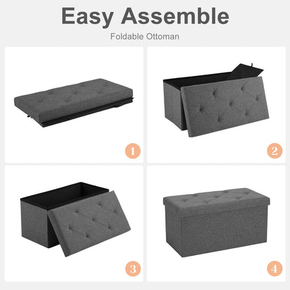 Sweetcrispy 43" Foldable Storage Ottoman Bench