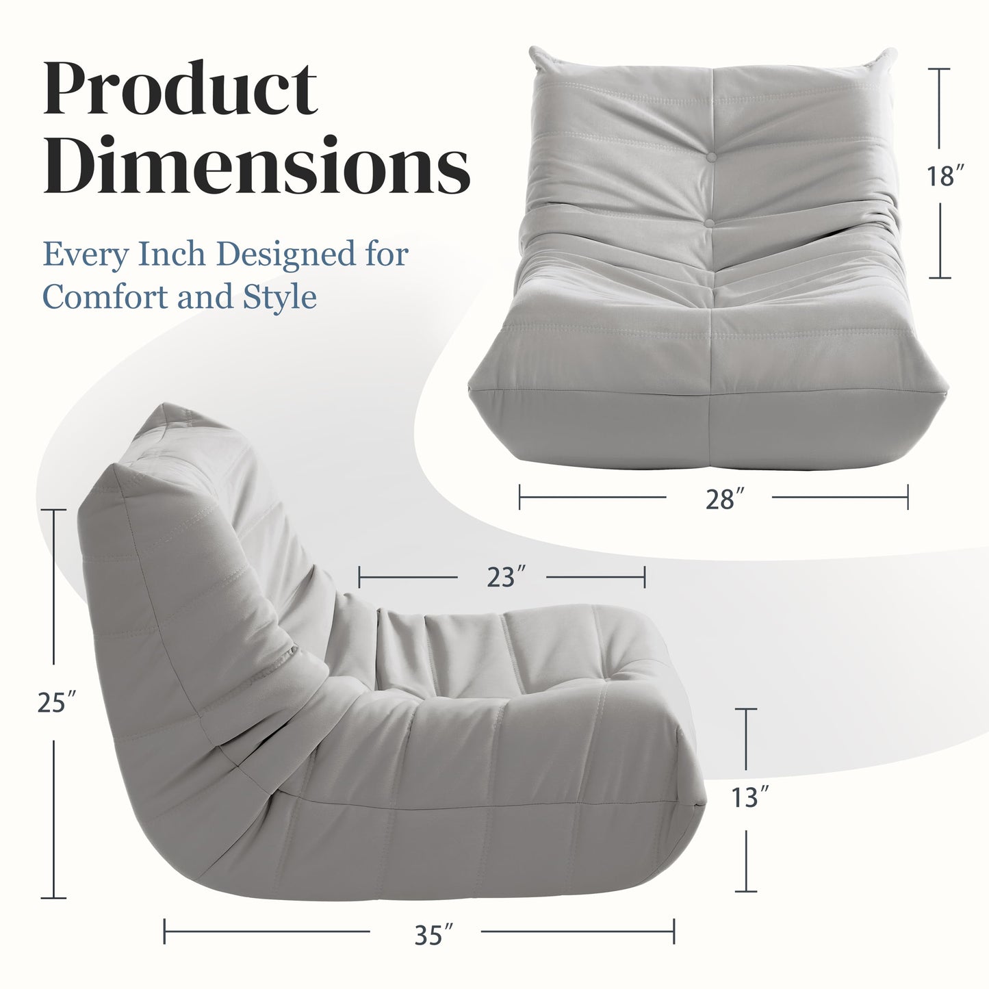 Dark Gray Bean Bag Chair