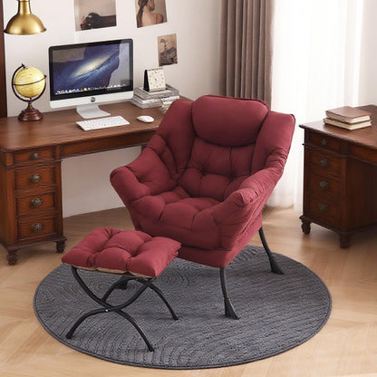 Tiita Velvet Lounge Chair with Ottoman