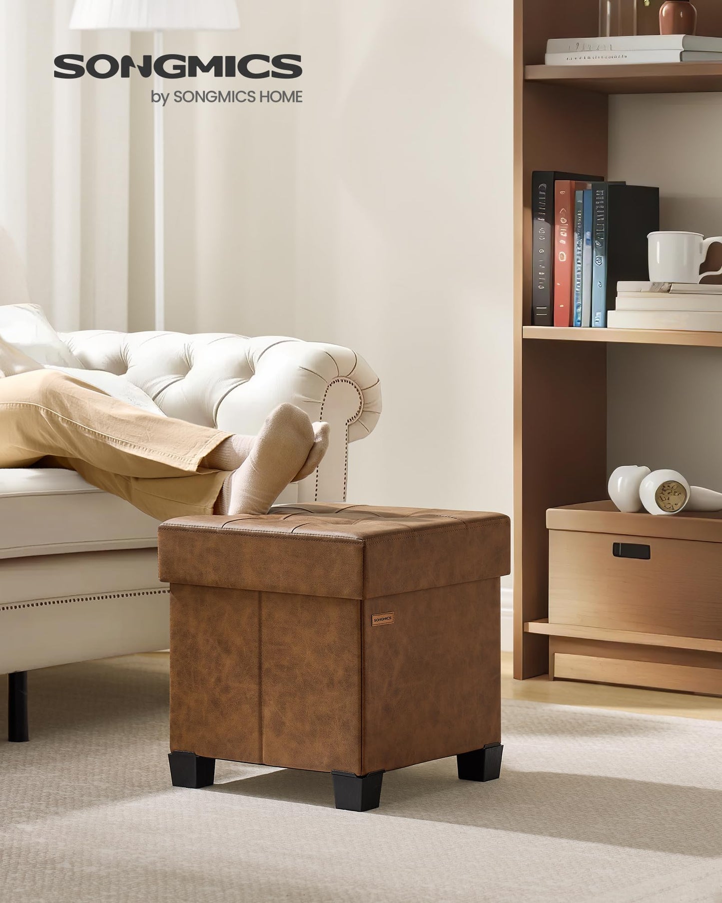 SONGMICS 15"x43"x15.7" Storage Ottoman Bench