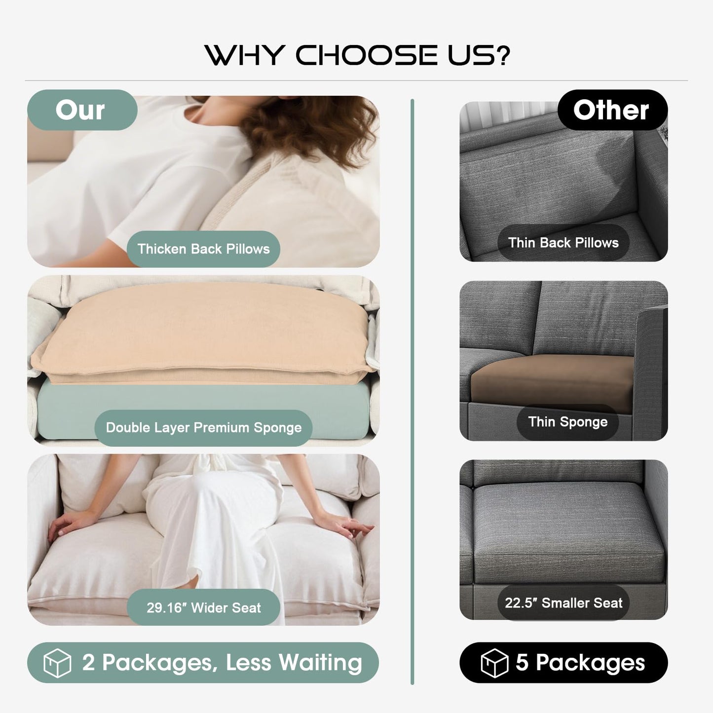 97" 5-Seater Modular Sofa – Beige