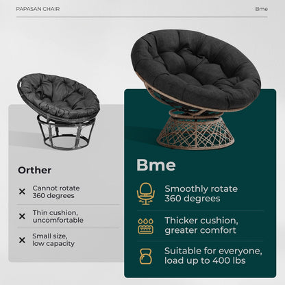 BME 40" Wicker Papasan Chair