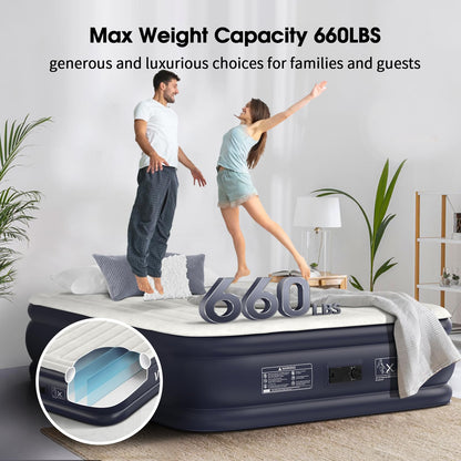 18" Full Air Mattress with Built-In Pump