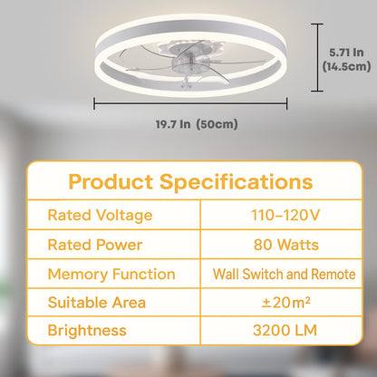 20" Ceiling Fan with Light