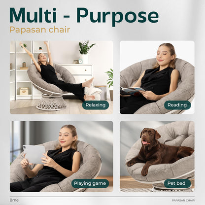 Bme 40" Papasan Swivel Chair