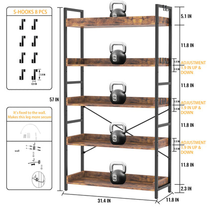 HCHQHS 6-Tier Bookcase