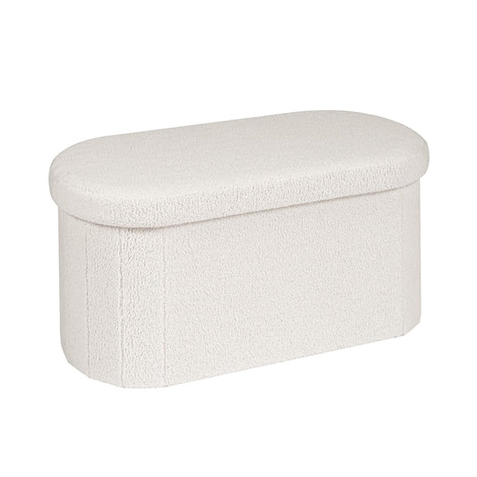 FSOBEIIALEO 43.3" Sherpa Storage Ottoman Bench
